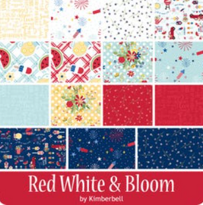 Maywood Studio - Red, White & Bloom - 2 1/2" strips