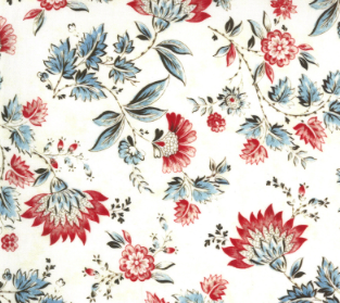 Moda Fabrics - Regency Zarafa Floral - Indian White - 1/2 YARD CUT - Dreaming of the Sea Fabrics