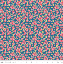 Load image into Gallery viewer, Riley Blake - Glohaven Floral  - Small - Blue - 1/2 YARD CUT

