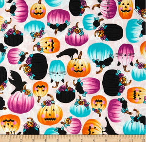 Robert Kaufman - Pumpkins Fiesta Halloween - 1/2 YARD CUT