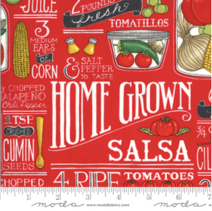 Moda Fabrics - Homegrown Salsa - Recipe - Tomato - 1/2 YARD CUT - Dreaming of the Sea Fabrics