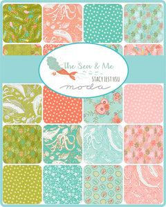 Moda Fabrics - The Sea and Me - Ocean Botanical Pink Sand - 1/2 YARD CUT