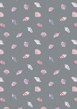 Load image into Gallery viewer, Lewis &amp; Irene - Small Things by the Sea - Dark Grey Shells - 1/2 YARD CUT
