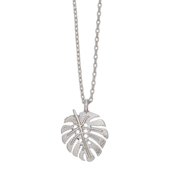 Silver Monstera Necklace