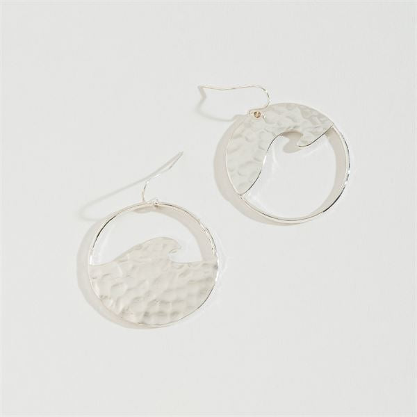 Silver Inverted Wave Earrings