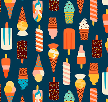 Figo - Simple Pleasure - Ice Cream - 1/2 YARD CUT - Dreaming of the Sea Fabrics