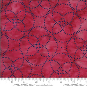 Moda Fabrics - Confection Batiks - Circles Strawberry - 1/2 YARD CUT