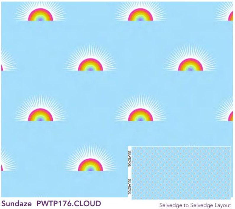 Tula Pink Daydreamer - Sundaze Cloud - 1/2 YARD CUT