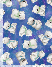 Load image into Gallery viewer, Timeless Treasures - Arctic Nights - Tossed Polar Bears - 1/2 YARD CUT
