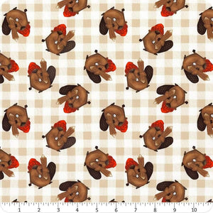 Henry Glass & Co - Timber Gnomies - Tossed Beavers - 1/2 YARD CUT - Dreaming of the Sea Fabrics