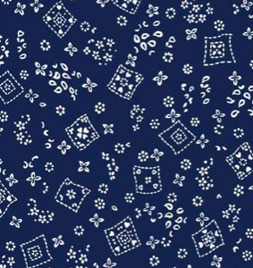 navy tossed bandana white floral Michael miller fabric