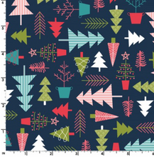 Load image into Gallery viewer, Kimberbell - Cup of Cheer - Tree Farm Navy - 1/2 YARD CUT
