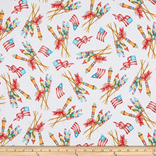 Load image into Gallery viewer, Maywood Studio - Vintage Fireworks - White - 1/2 YARD CUT
