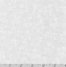 Load image into Gallery viewer, Robert Kaufman - Mini Madness - White on White Goats - 1/2 YARD CUT
